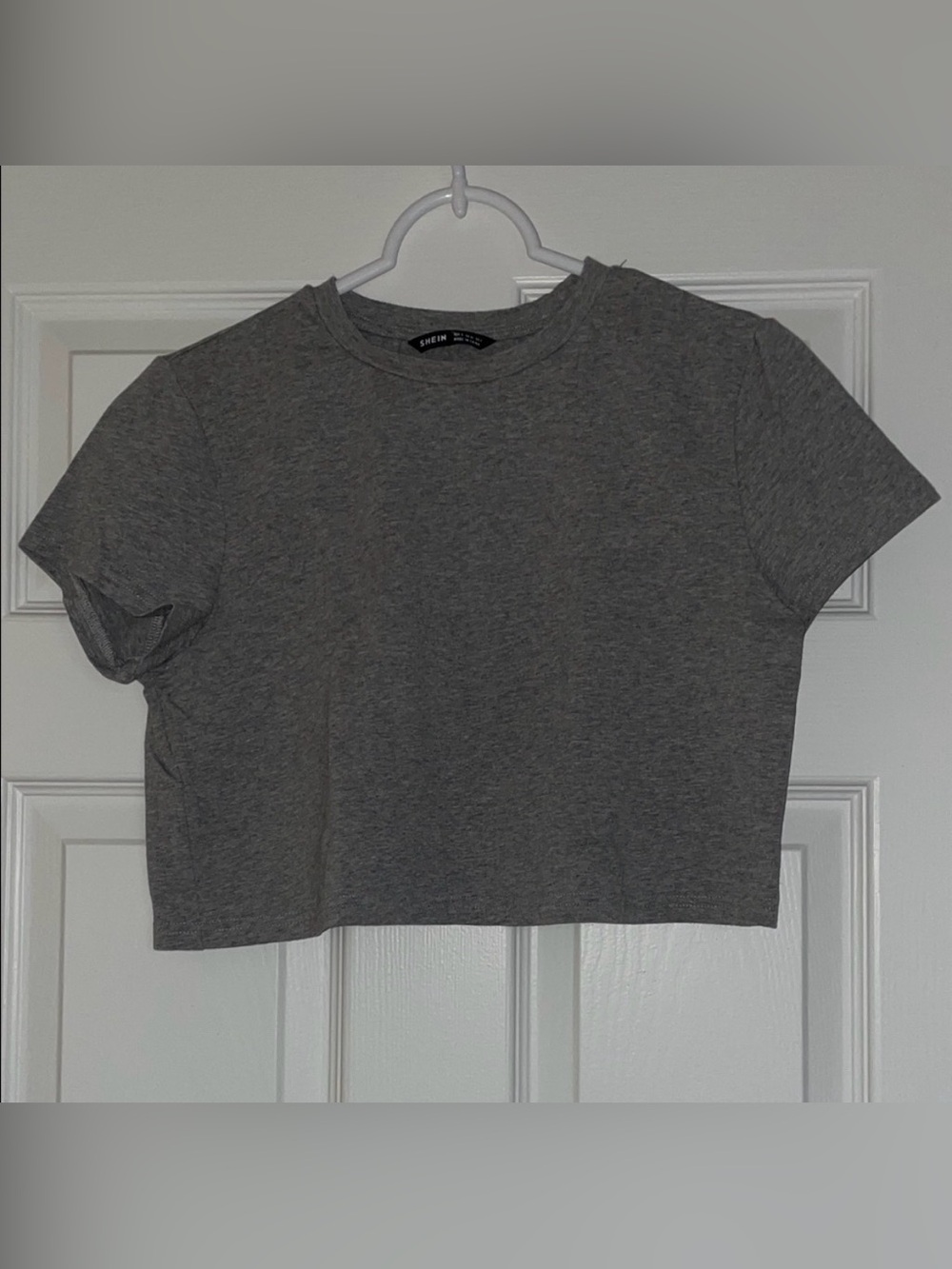 🩶 NWOT Cropped Cotton Stretch T-shirt Grey Small